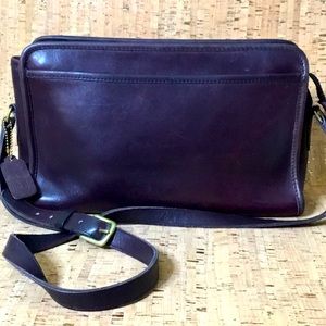 Vintage Coach Plum Leather Shoulder Bag